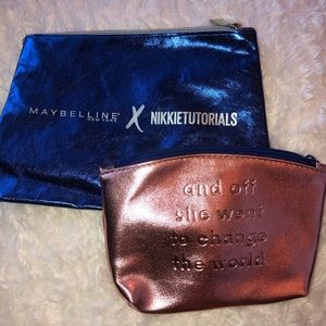 2 metallic makeup bags!